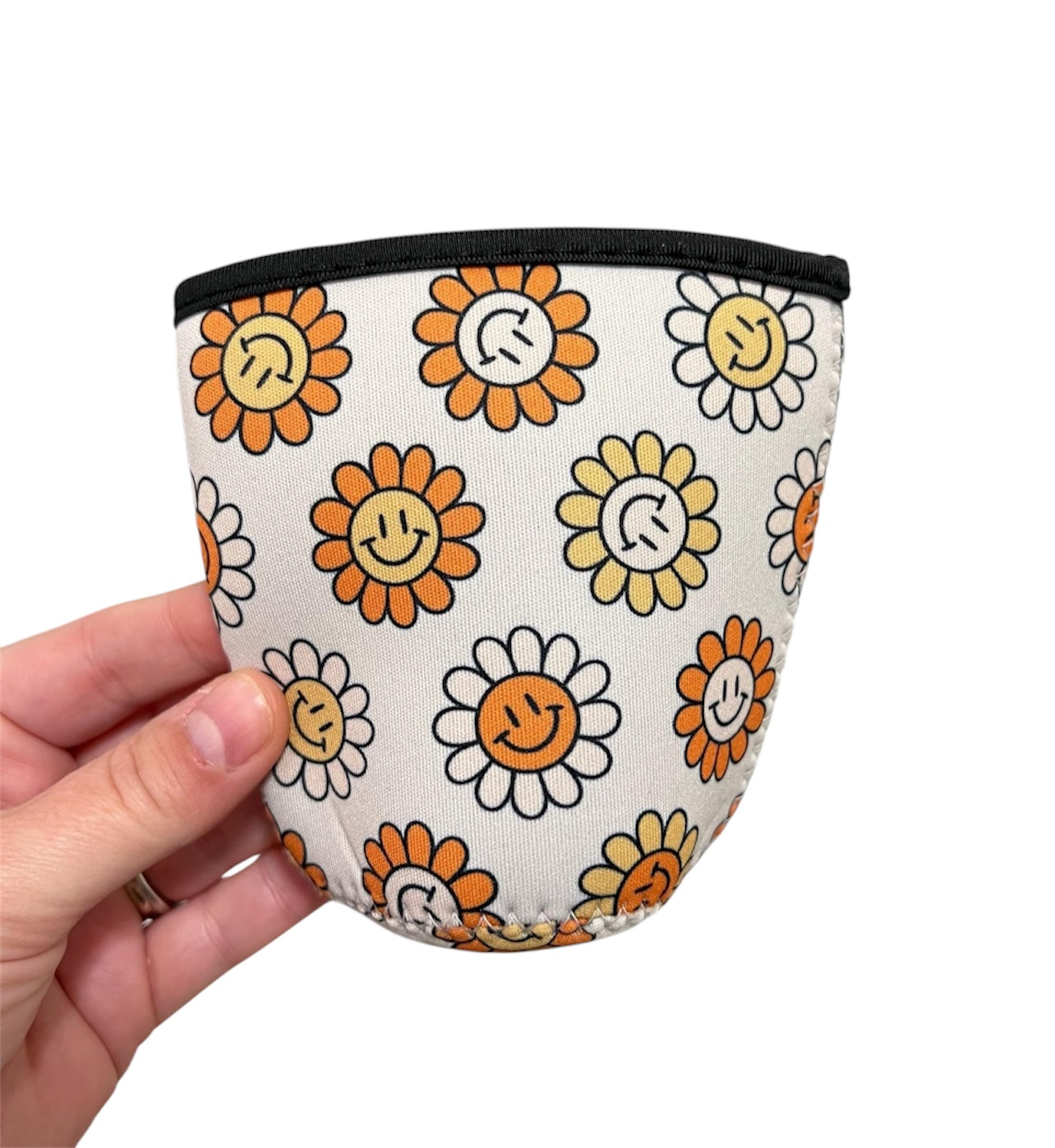 Retro Happy Flowers Coffee Cozy