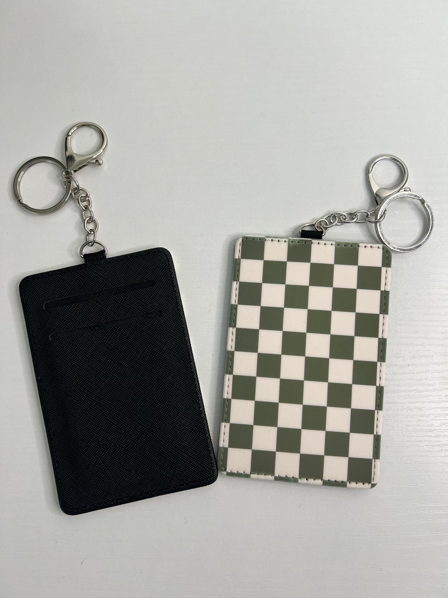 Green Checker Keychain Wallet