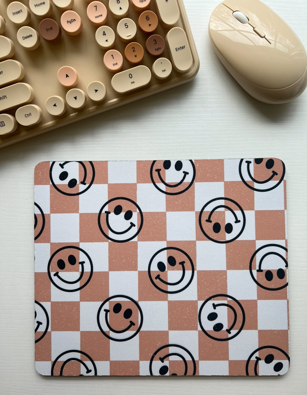 Smiley Face Checker Mousepad