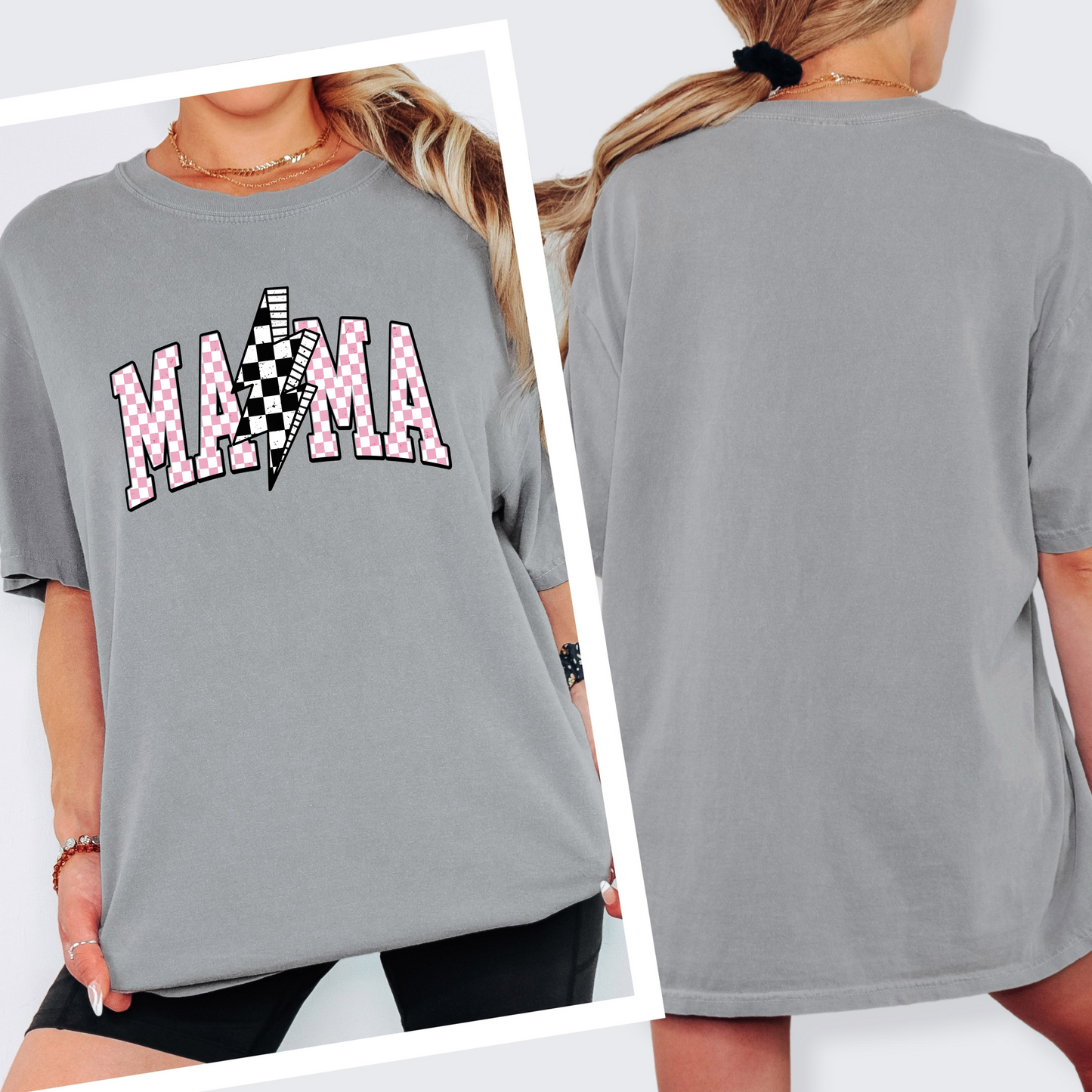 Mama Retro Checker Tee