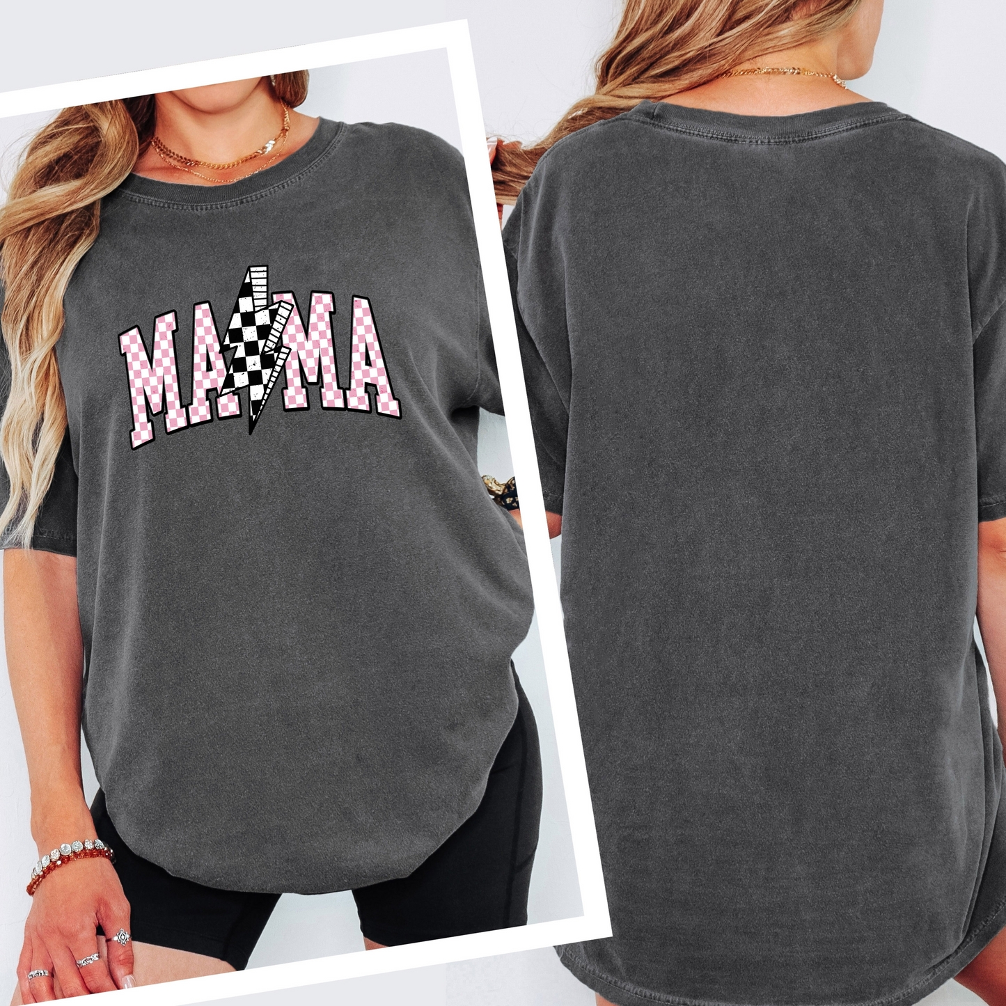 Mama Retro Checker Tee
