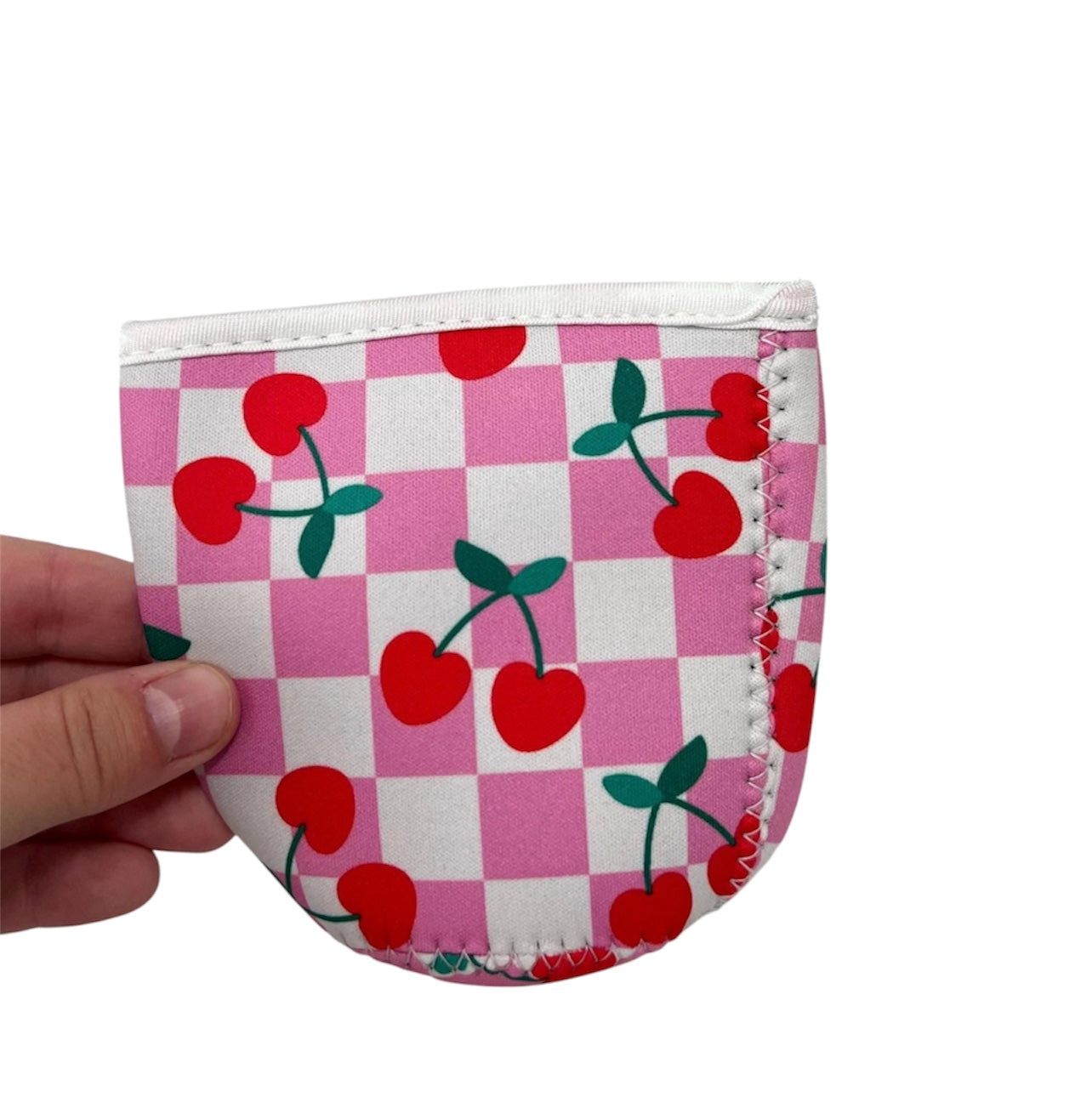 Checker Cherry Coffee Cozy