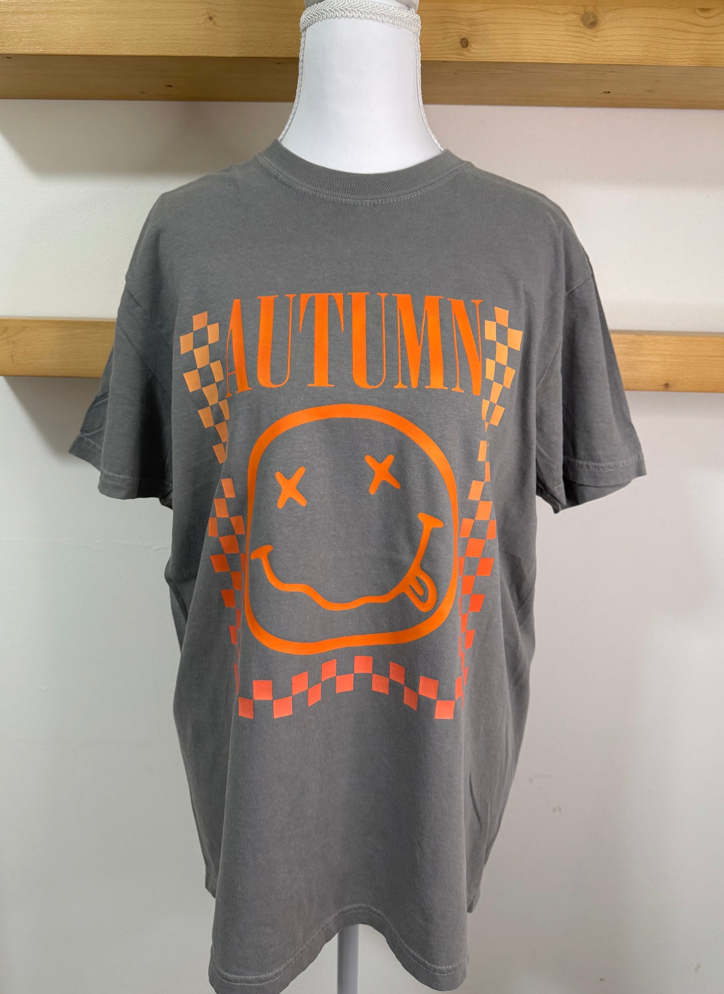 Retro Autumn Checkered Graphic Tee