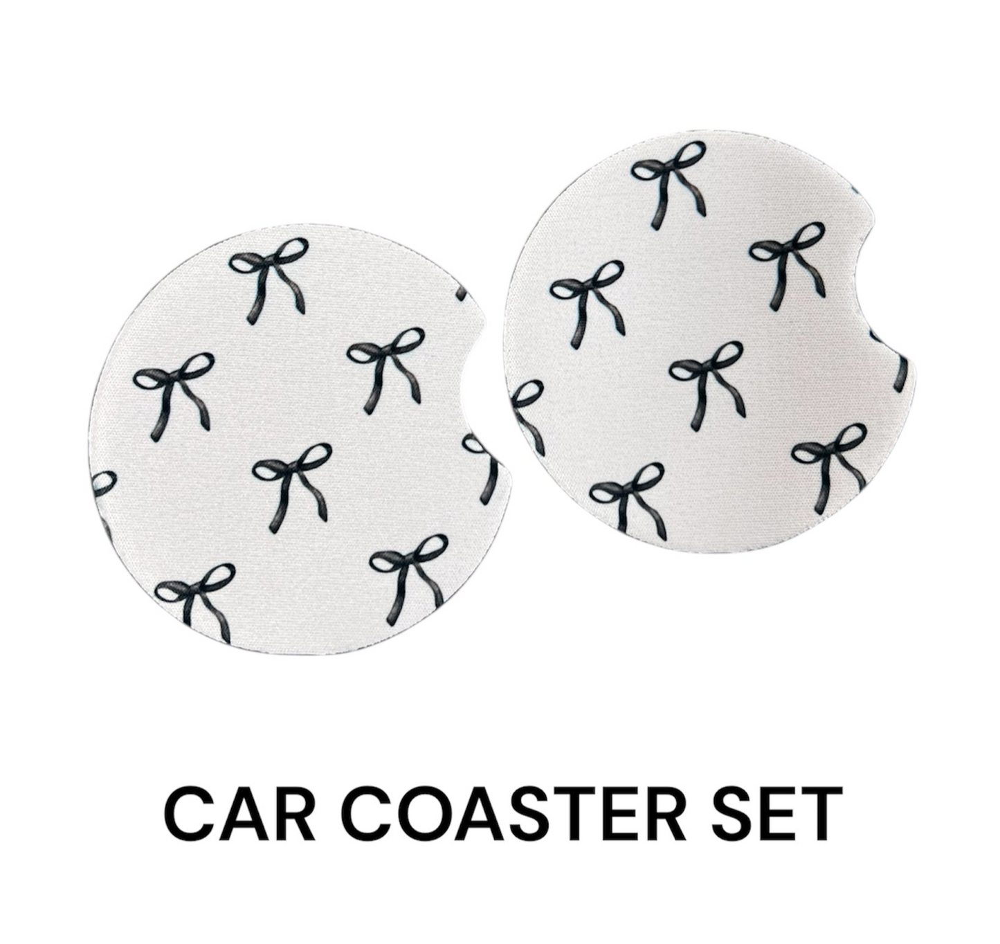 Black Bows Car Coaster Set