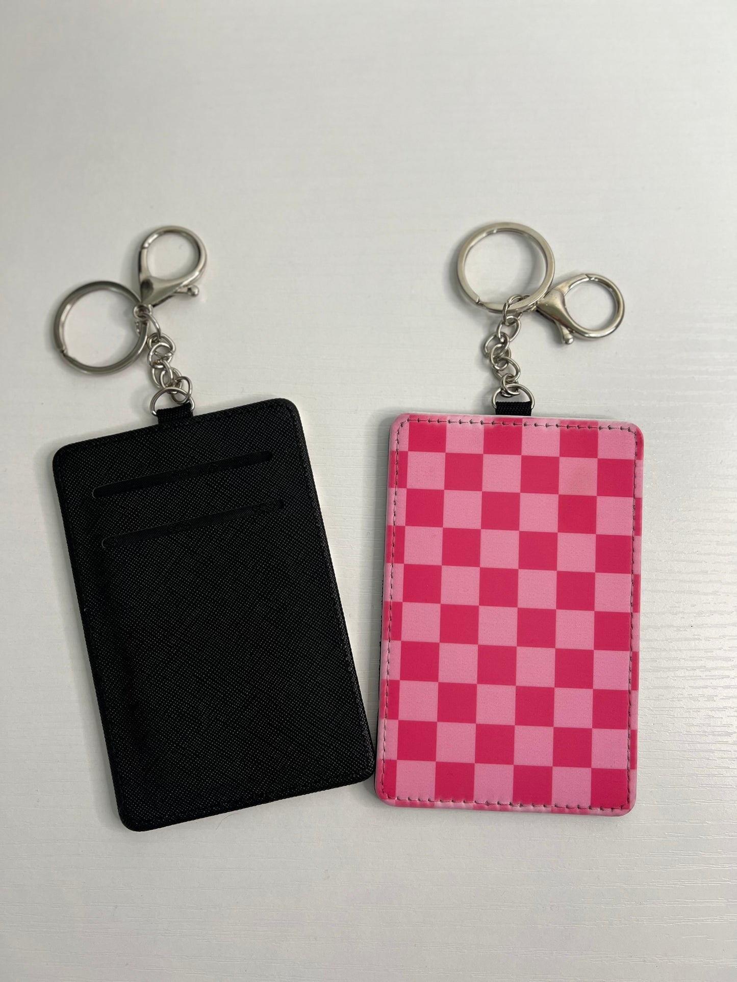 Pink Checker Keychain Wallet
