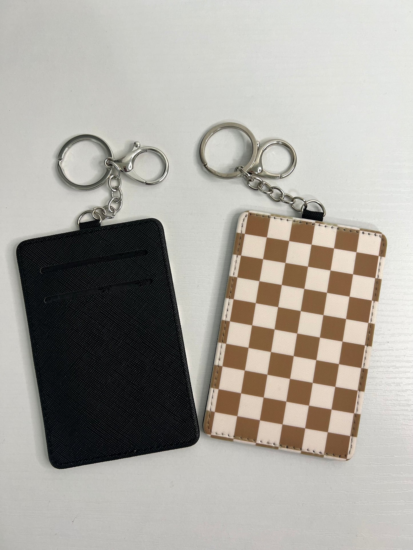 Brown Checker Keychain Wallet