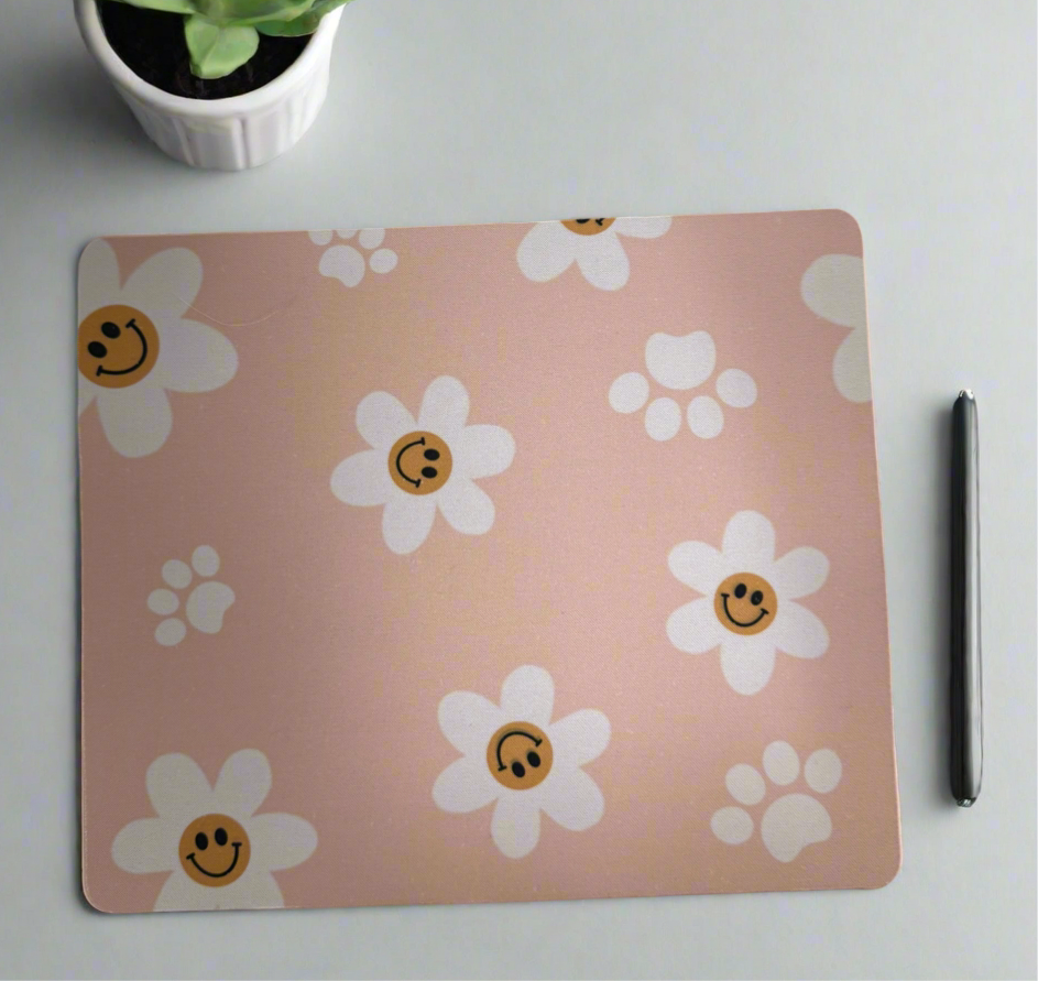 Flowers + Dog Paws Mousepad