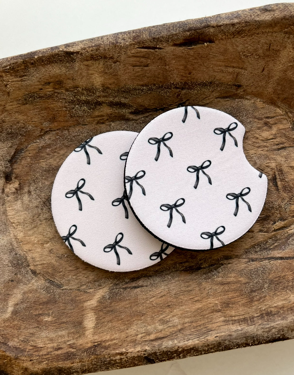 Black Bows Car Coaster Set