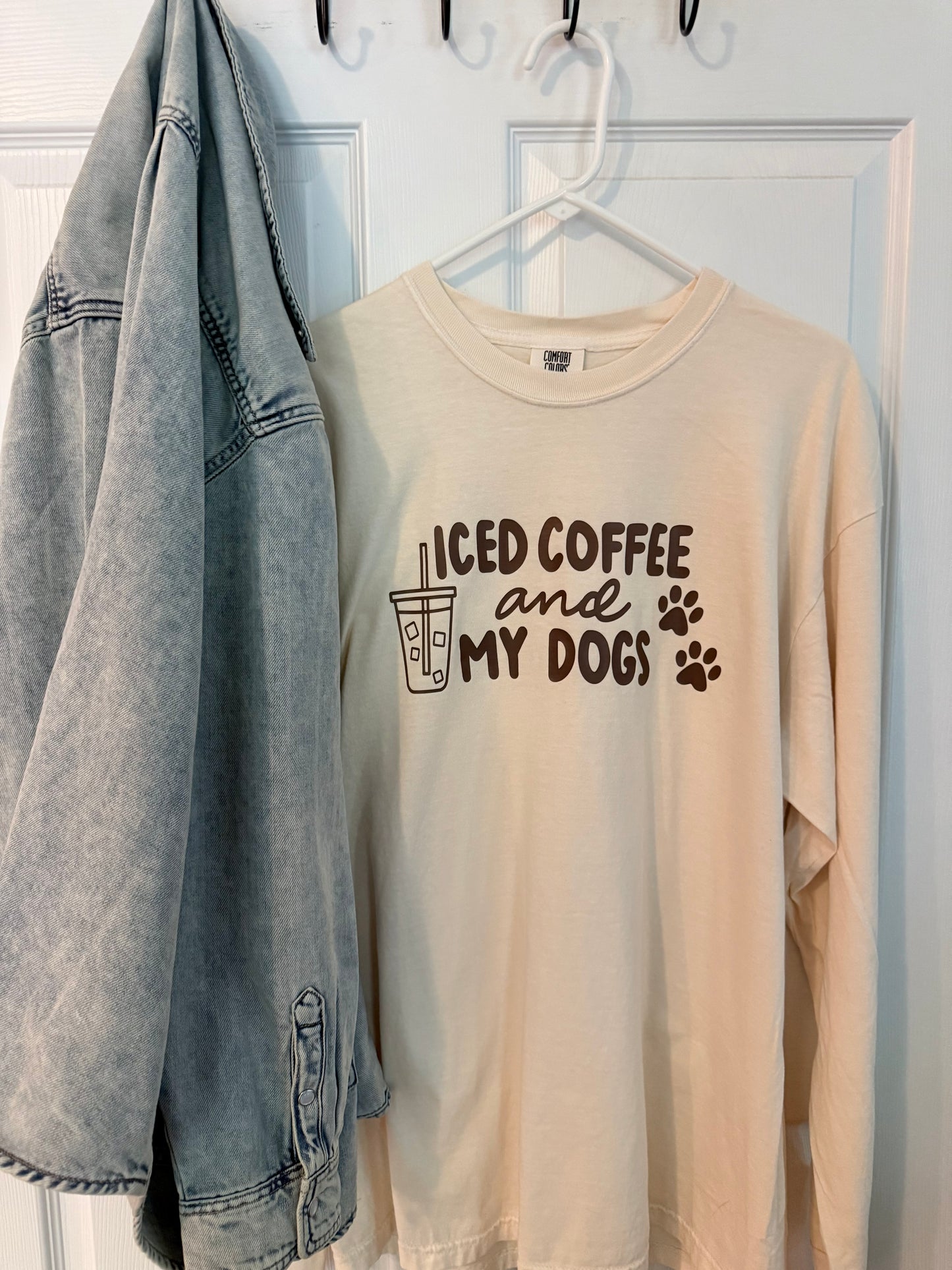 Iced Coffee + My Dogs Long Sleeve Graphic Tee