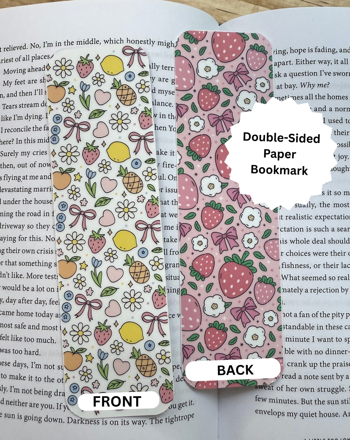 Summer Fruit Double-Sided Paper Bookmark