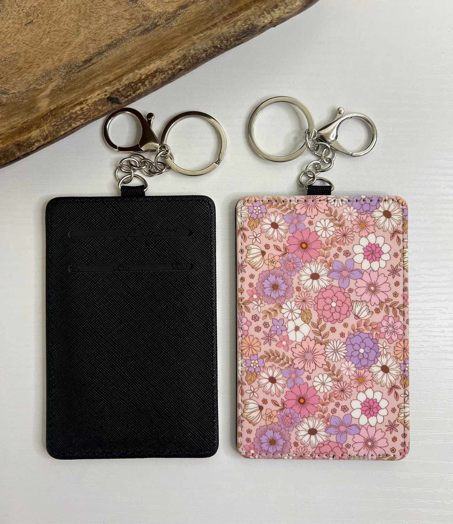 Pink & Purple Floral Keychain Wallet