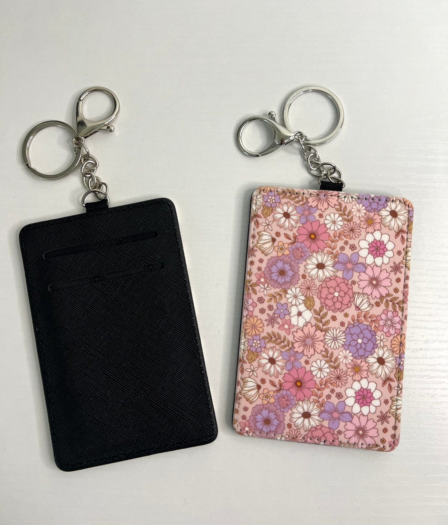 Pink & Purple Floral Keychain Wallet