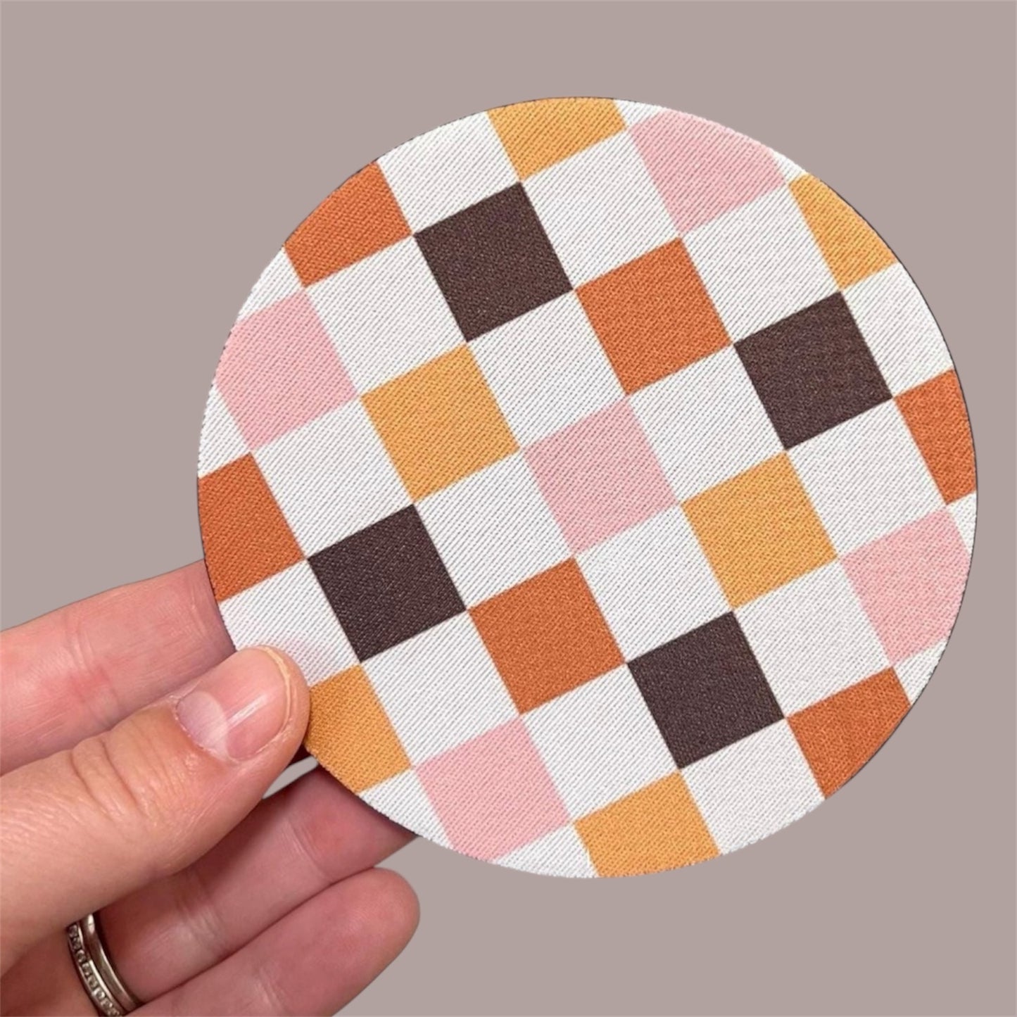 Retro Checker Drink Coaster