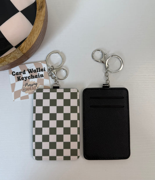 Green Checker Keychain Wallet