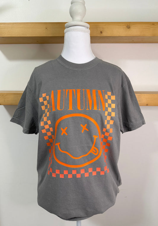 Retro Autumn Checkered Graphic Tee