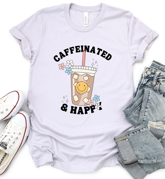 Caffeinated and Happy Graphic Tee