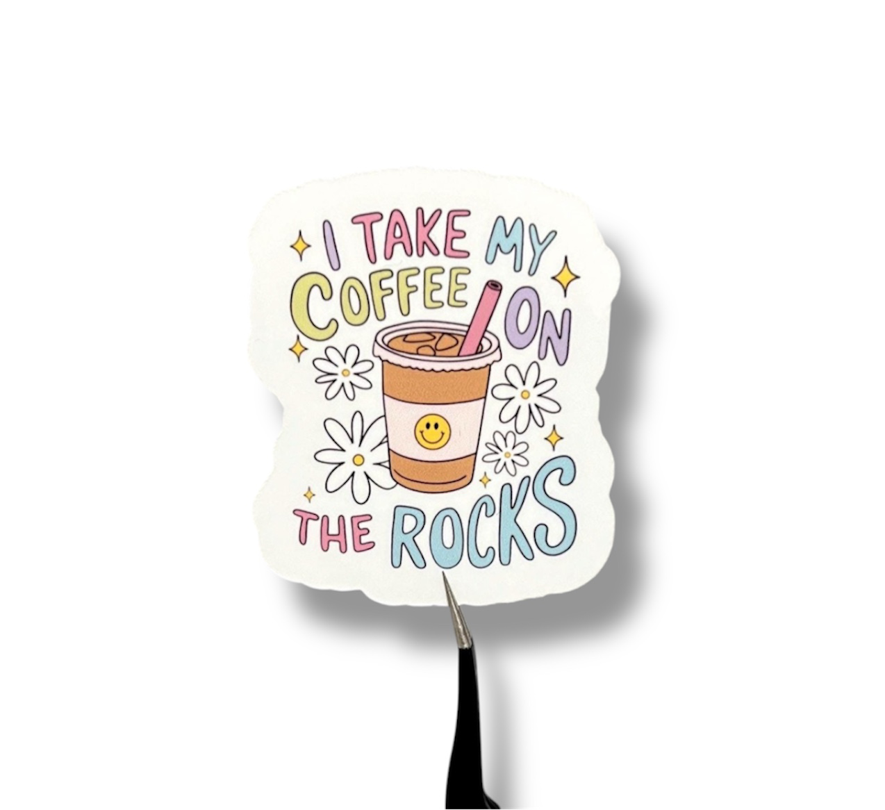 I Take My Coffee on the Rocks Sticker