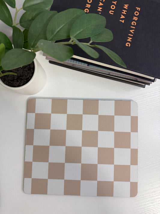 Beige Checker Mousepad