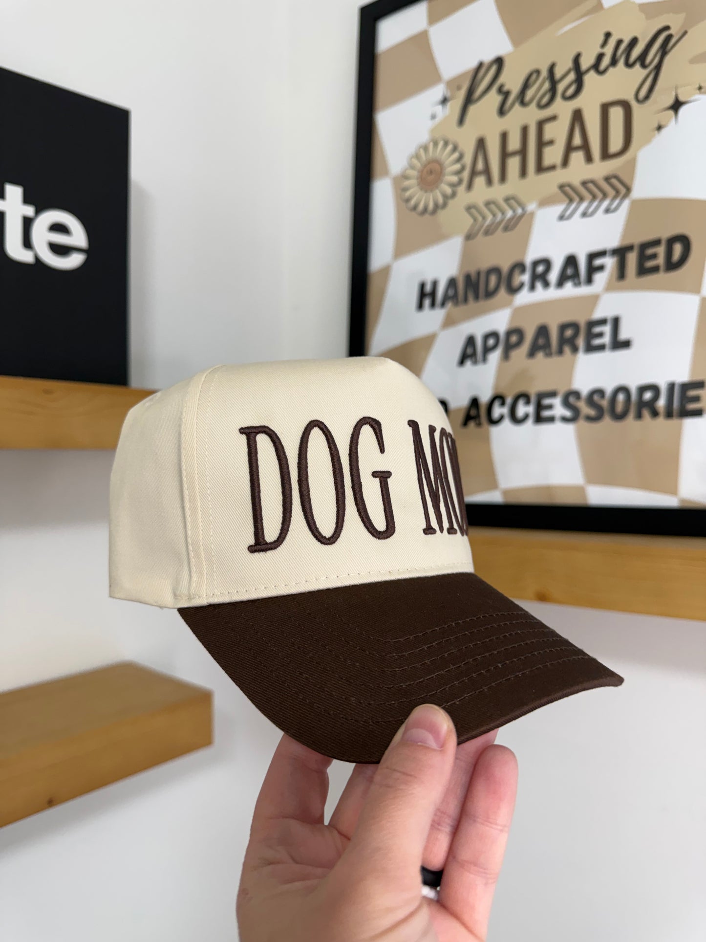 Dog Mom Embroidered Canvas Snapback Hat