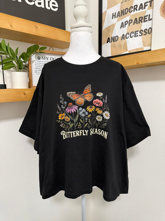 Butterfly Season Boxy Crop Tee
