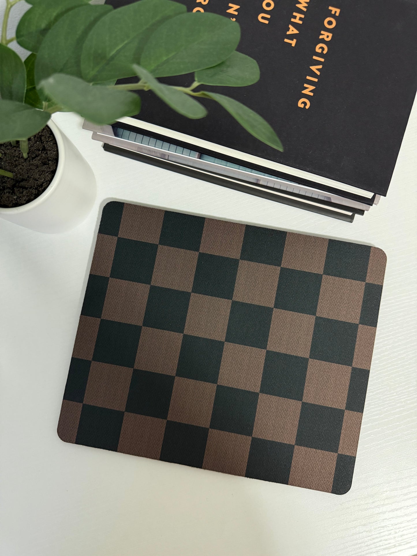 Black and Brown Checkerboard Mousepad