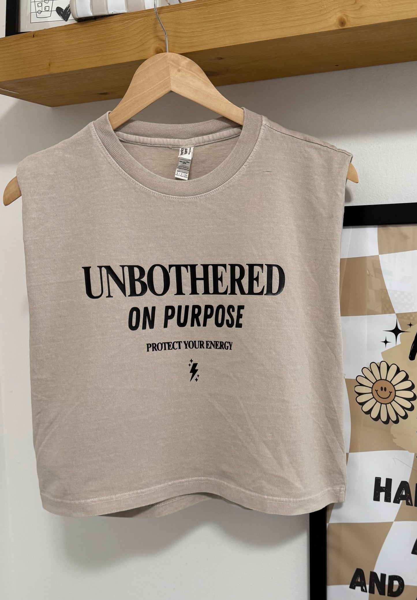 Unbothered on Purpose Graphic Muscle Tank