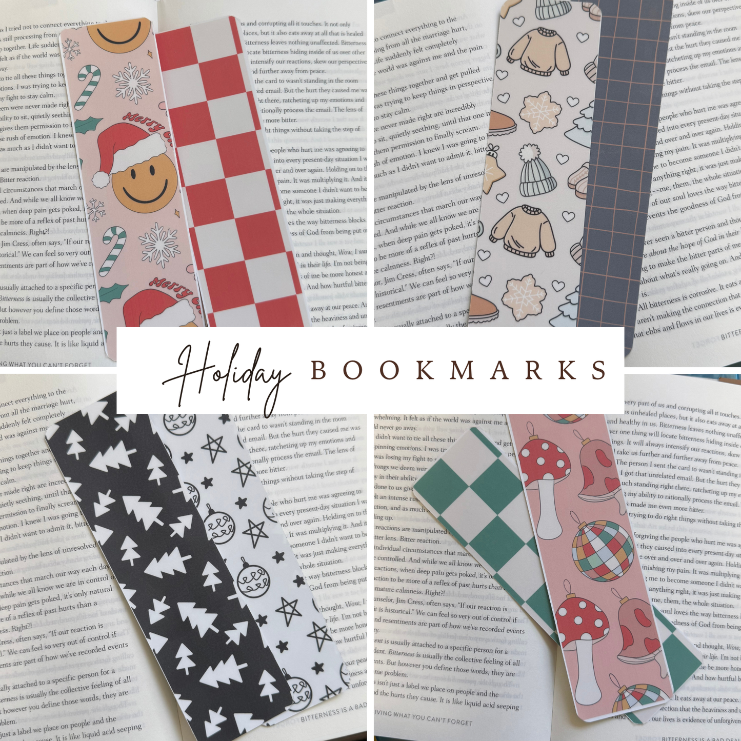 Holiday Double-Sided Paper Bookmark