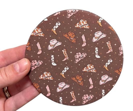 Cowboy Boots & Hats Drink Coaster