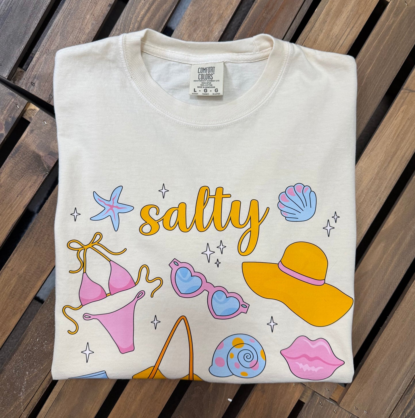 Salty Girl Summer Boxy Crop Graphic Tee