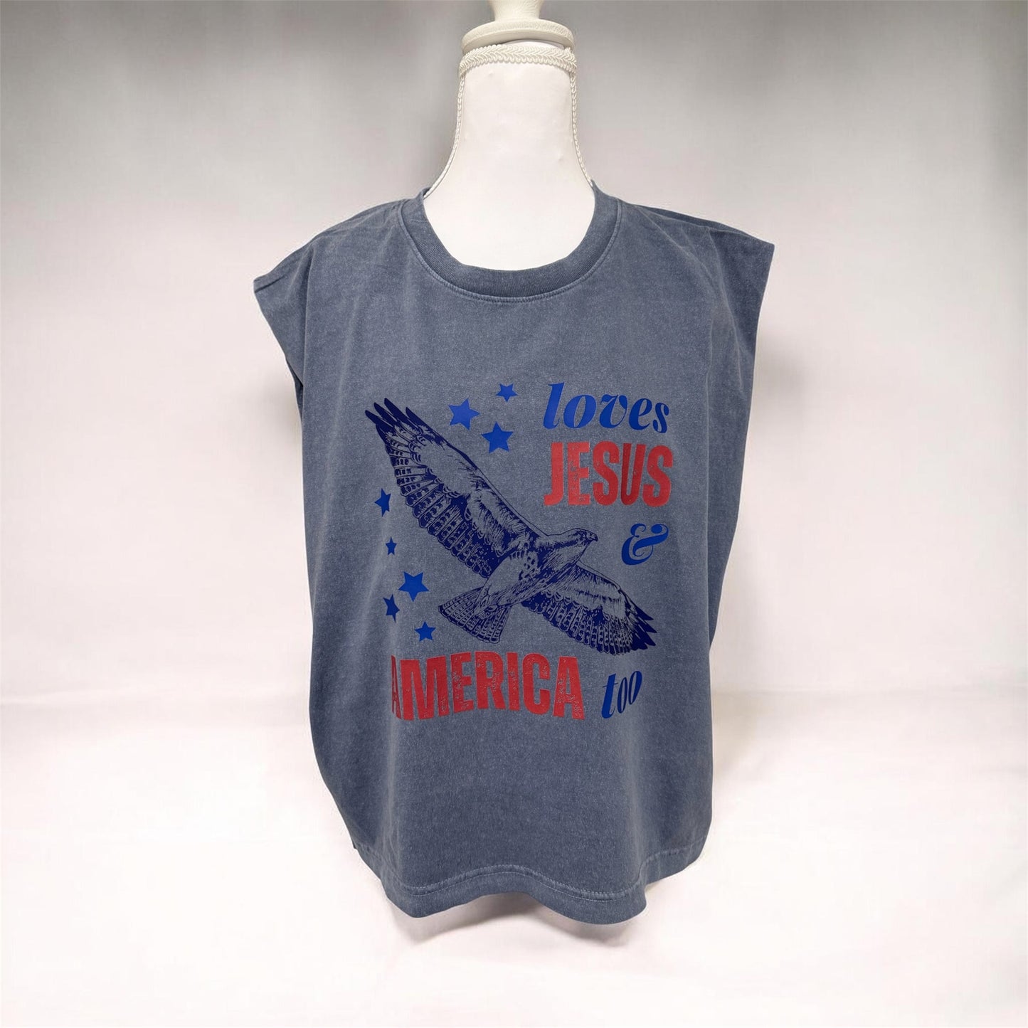 Loves Jesus and America Too Muscle Tank Tee