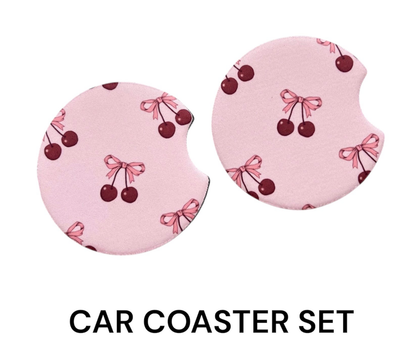 Cherries+Bows Car Coaster Set
