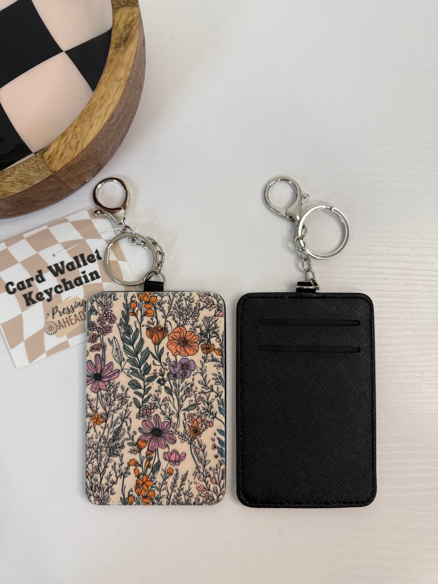Vintage Wildflower Keychain Wallet
