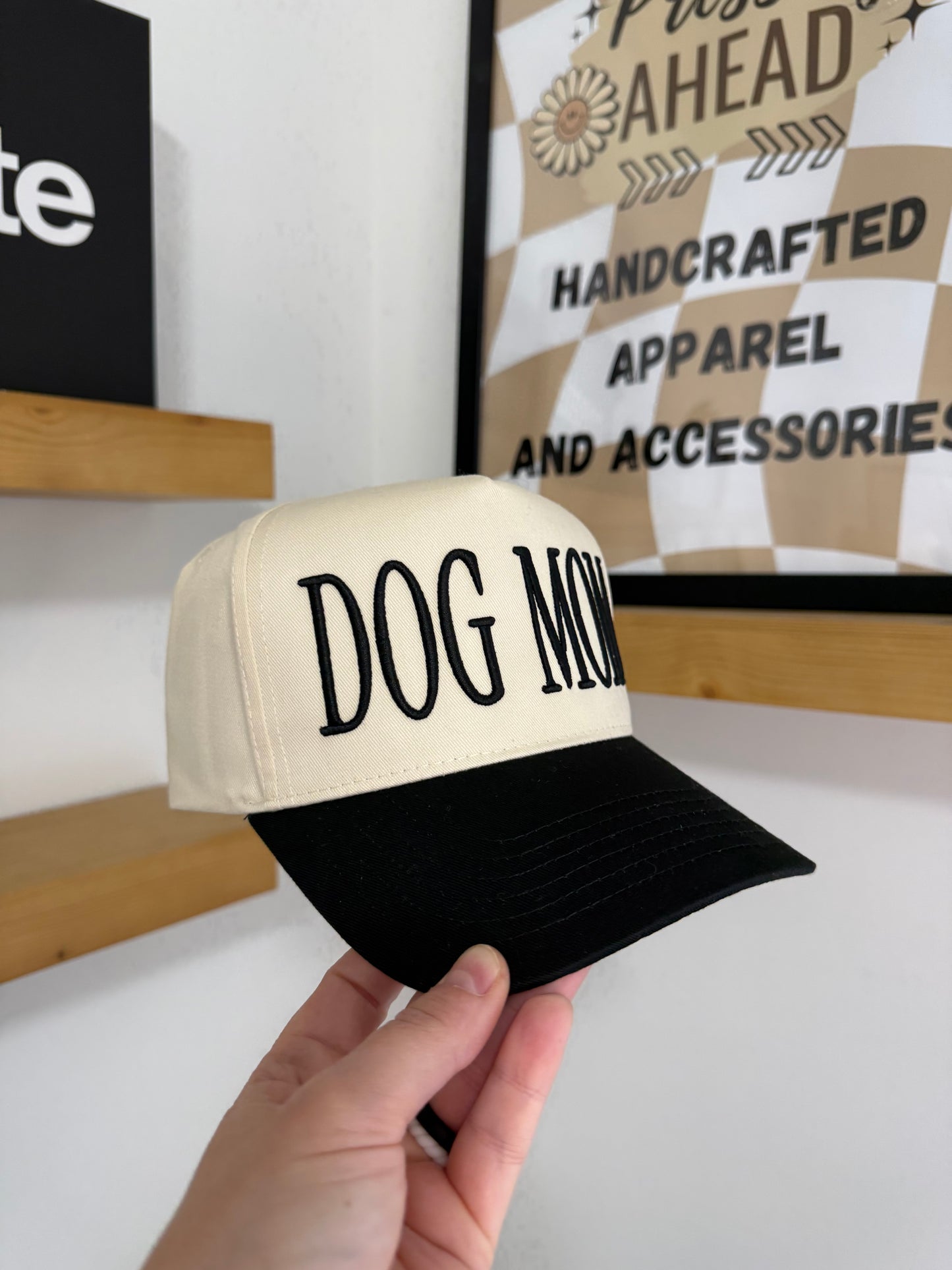Dog Mom Embroidered Canvas Snapback Hat