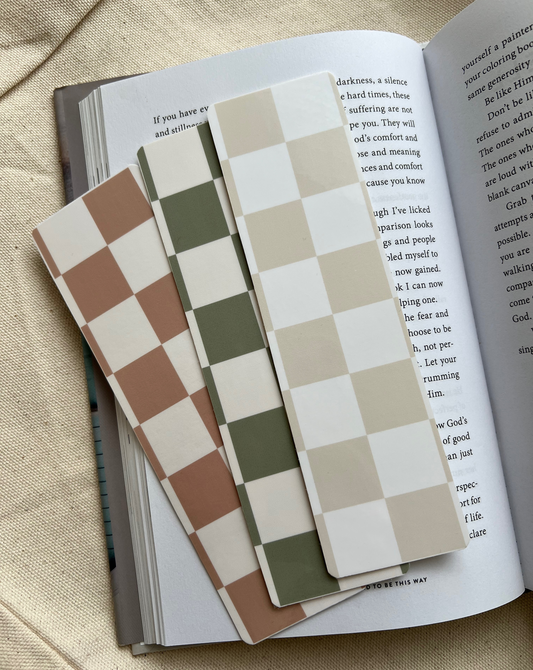 Retro Checker Double-Sided Paper Bookmark Set