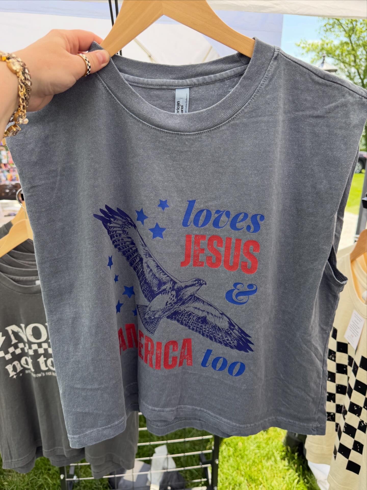 Loves Jesus and America Too Muscle Tank Tee