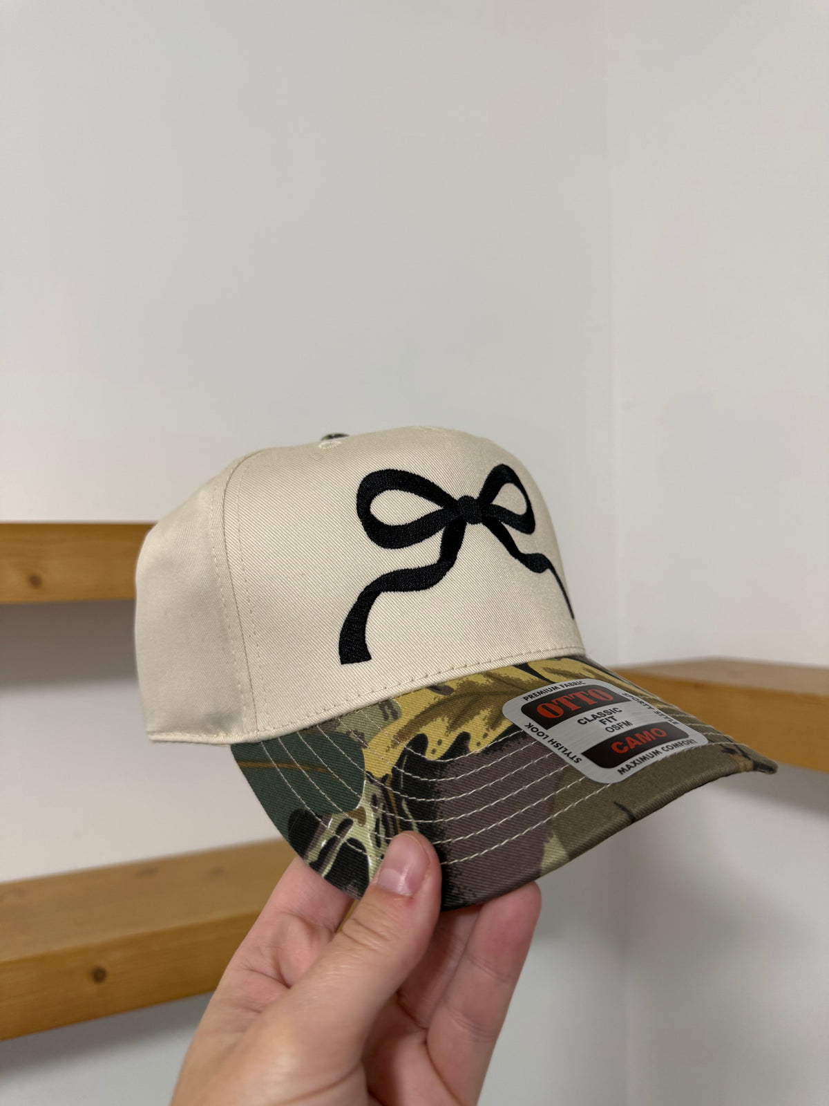 Coquette Bow Camo Canvas Hat