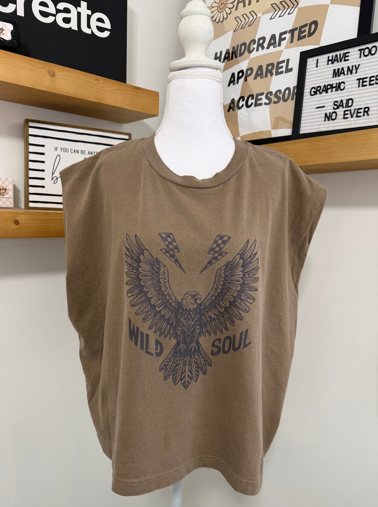 Wild Soul Boxy Crop Muscle Tank Graphic Tee
