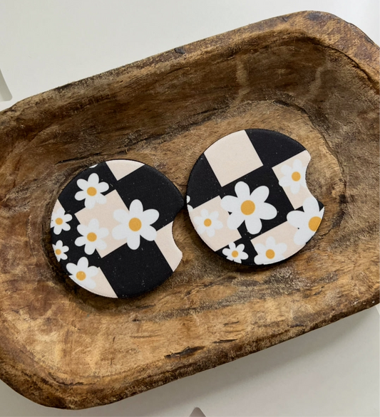 Daisy+Checker Car Coaster Set