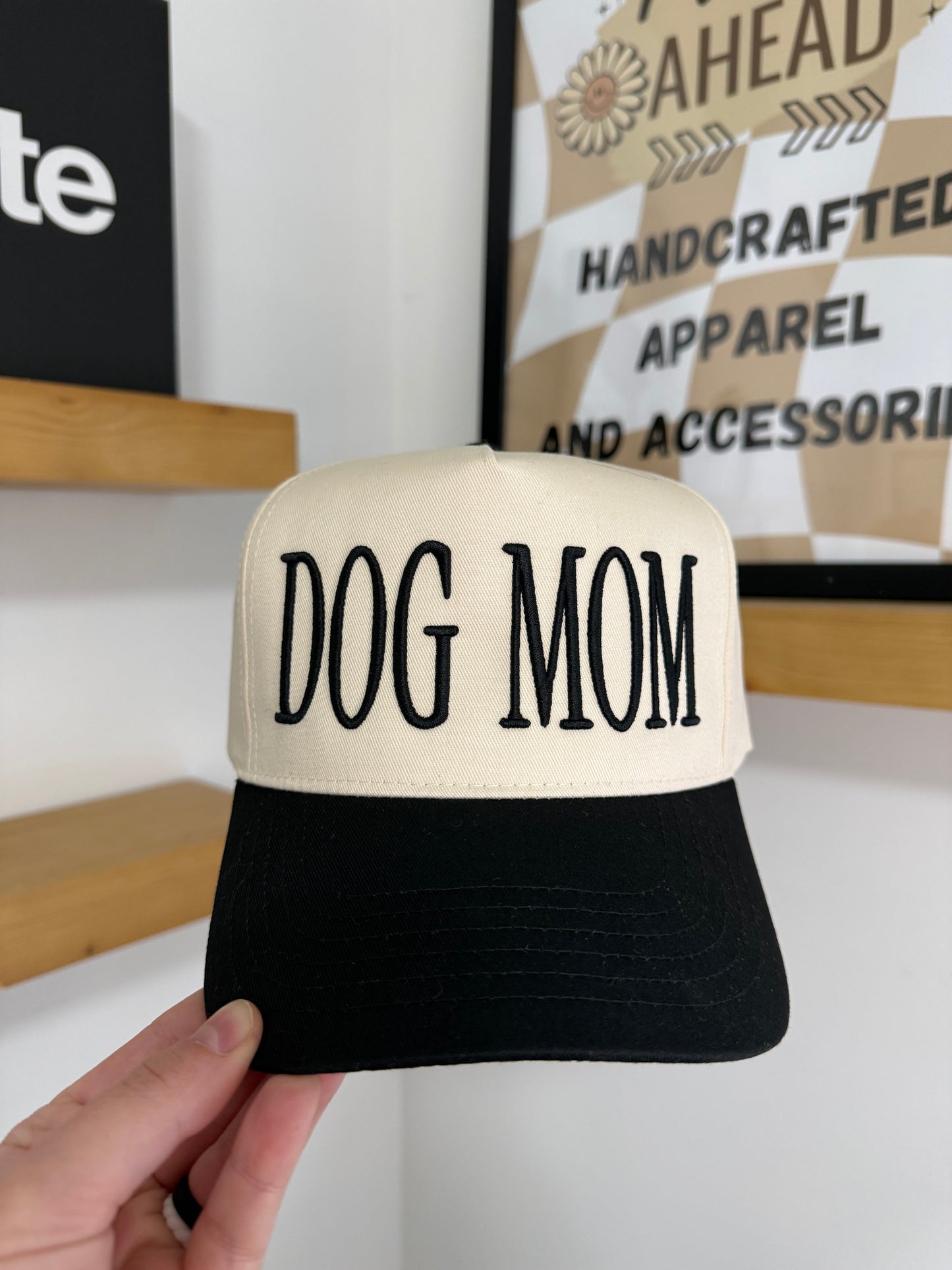 Dog Mom Embroidered Canvas Snapback Hat