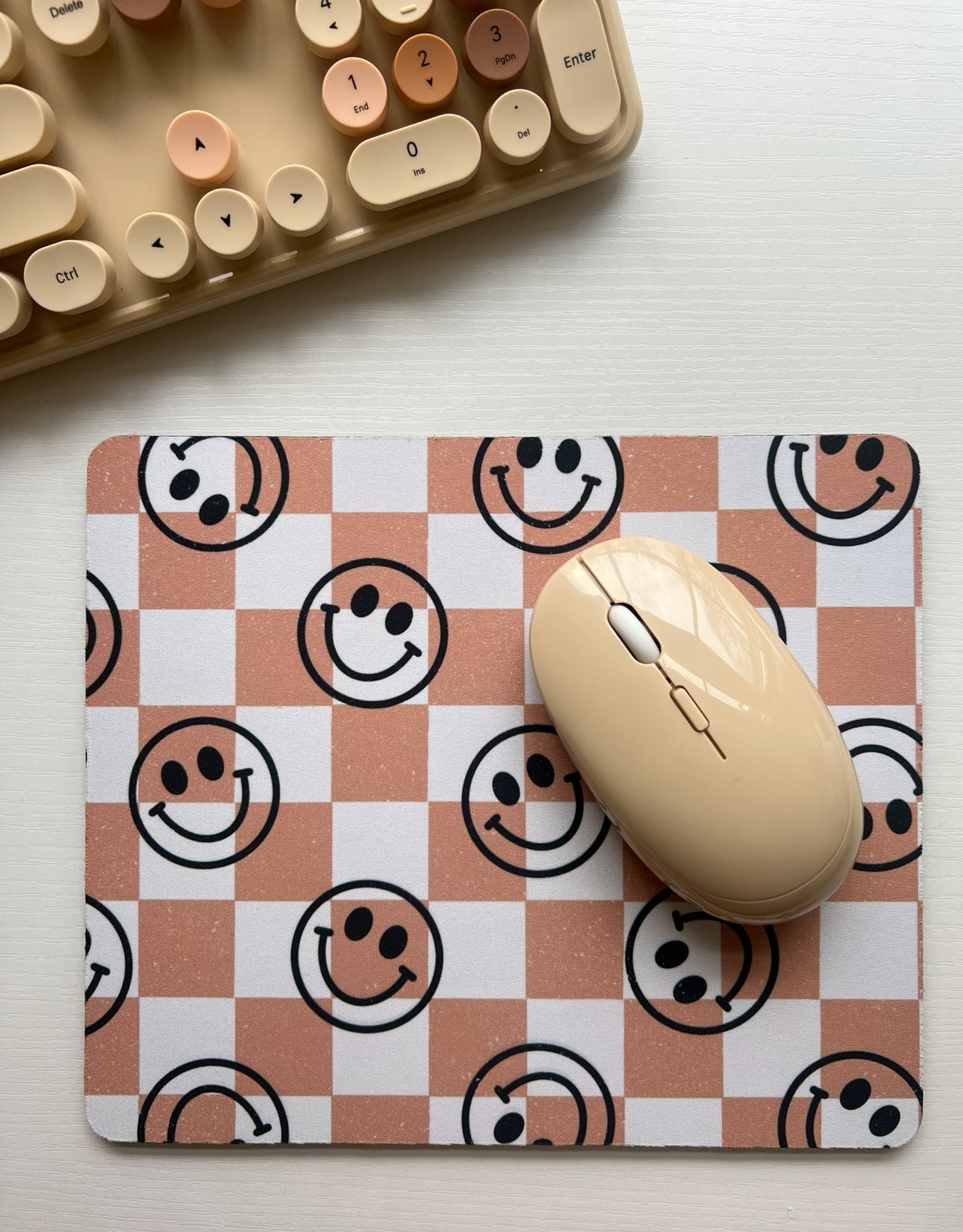 Smiley Face Checker Mousepad