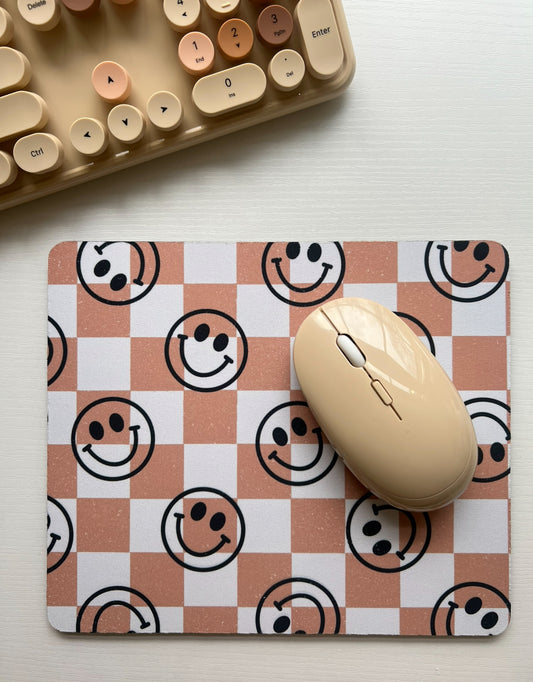 Smiley Face Checker Mousepad