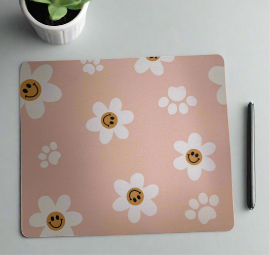 Flowers + Dog Paws Mousepad