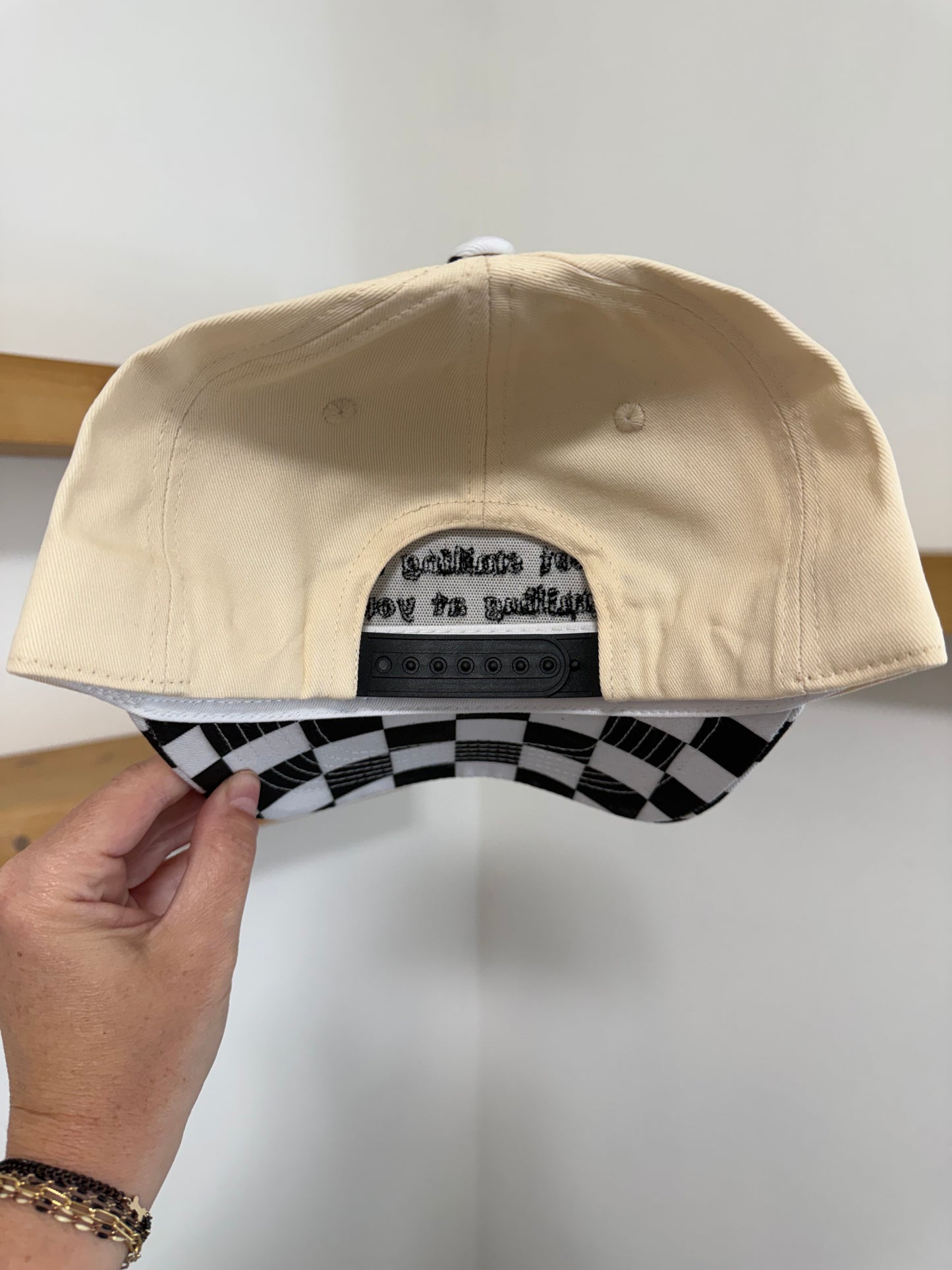 I’m Smiling at Your Dog Checkered Canvas Snap Back Hat