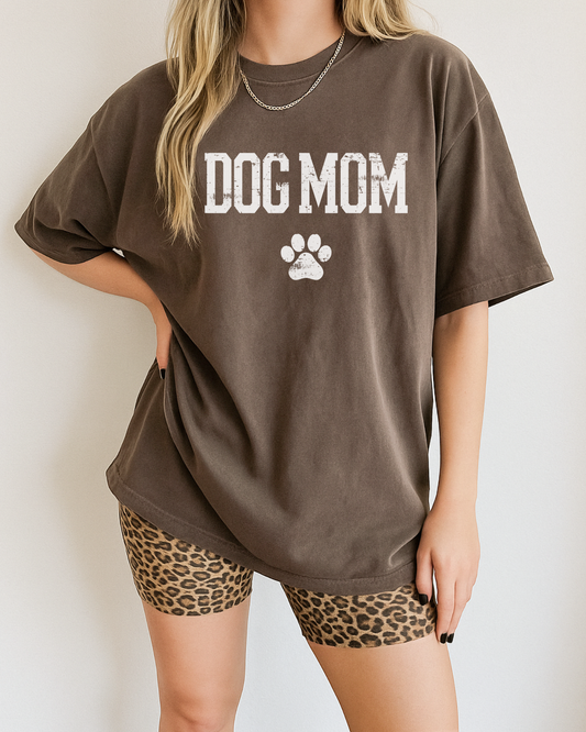 Dog Mom Distressed Graphic Tee