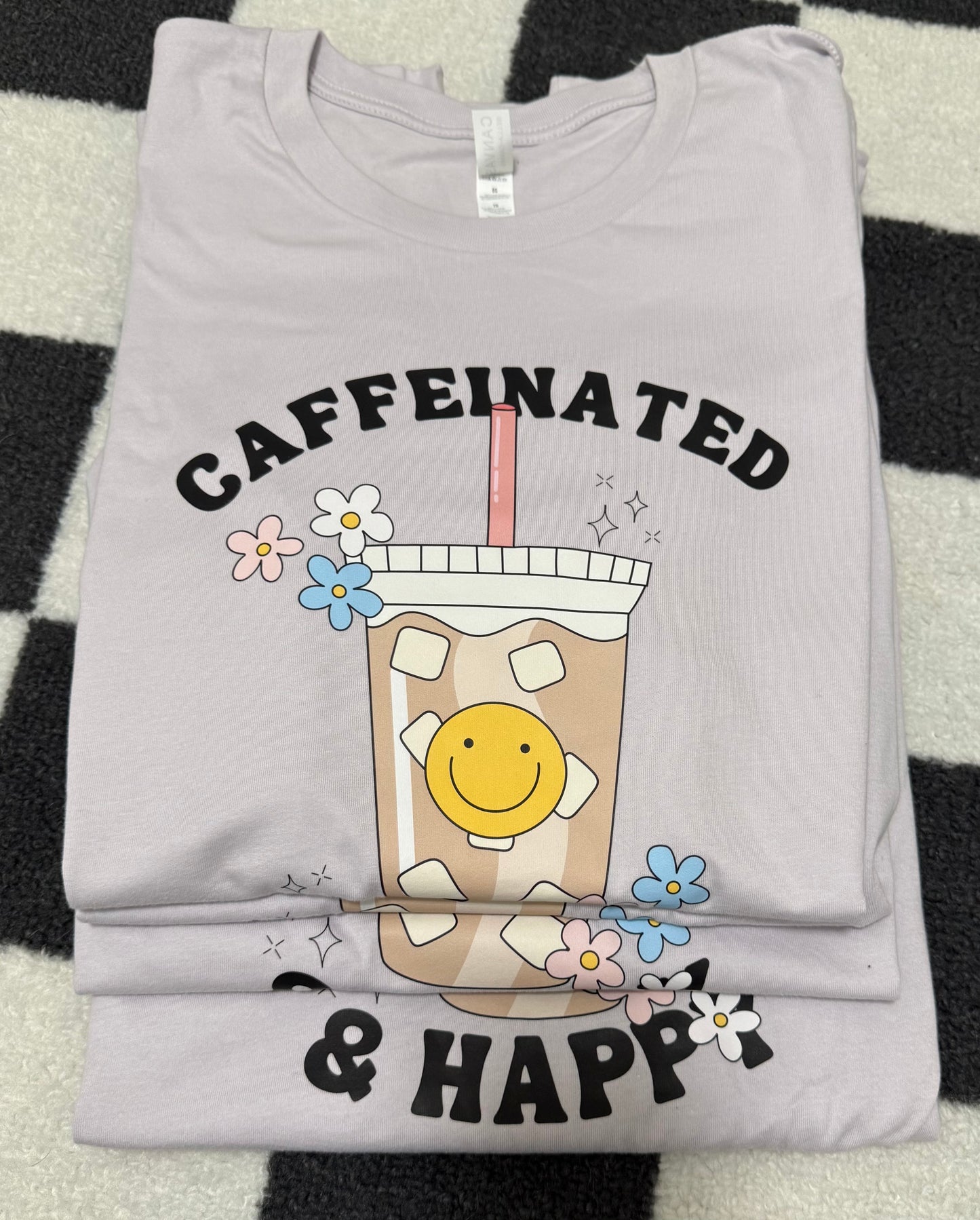 Caffeinated and Happy Graphic Tee