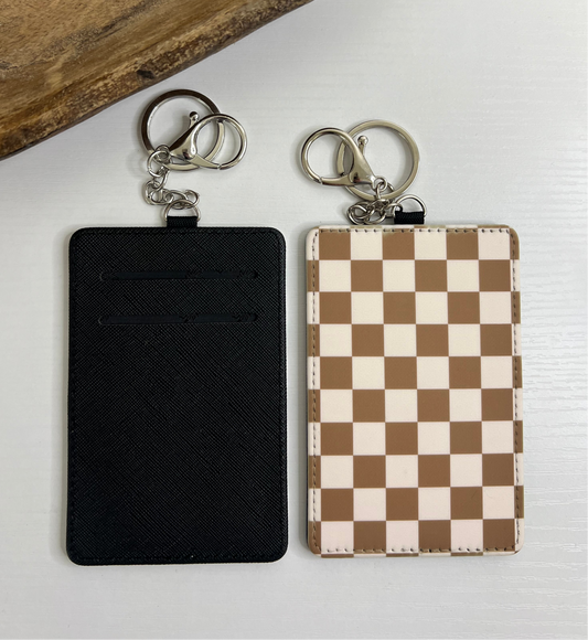 Brown Checker Keychain Wallet
