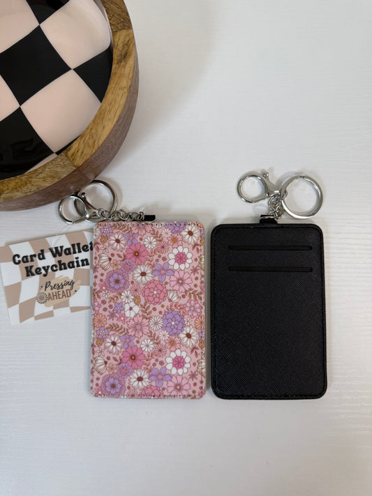 Pink & Purple Floral Keychain Wallet