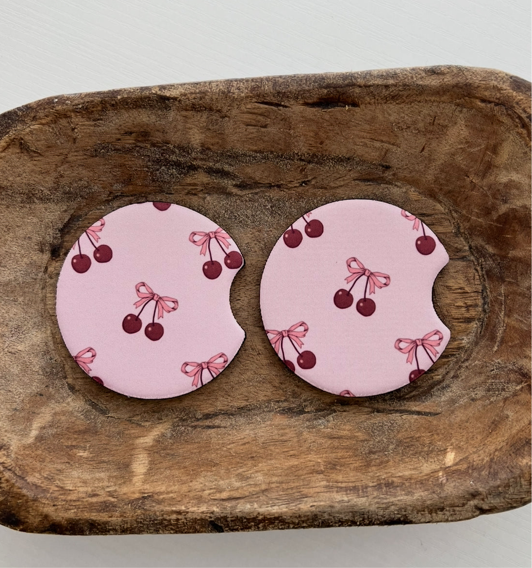 Cherries+Bows Car Coaster Set